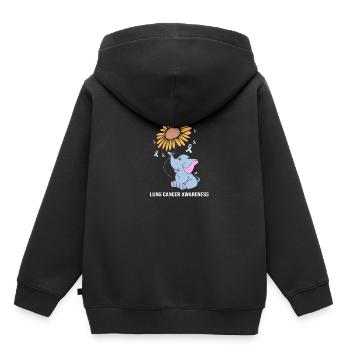 Lung cancer - Kids Premium Organic Hoodie - black - Back - AI Model Kid Male (0cm)