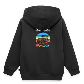 Bateau ponton Bateau Bateaux - Sweat Premium à capuche enfant bio - noir - Dos - AI Model Kid Male (0cm)