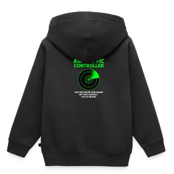 Contrôleur aérien - Sweat Premium à capuche enfant bio - noir - Dos - AI Model Kid Male (0cm)
