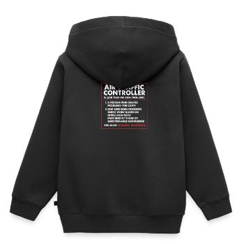 Contrôleur aérien - Sweat Premium à capuche enfant bio - noir - Dos - AI Model Kid Male (0cm)
