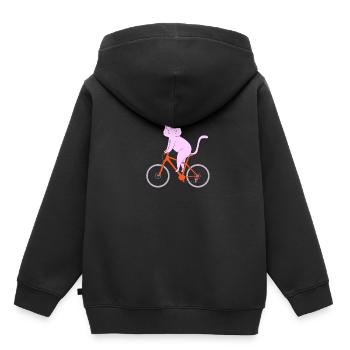 Mountainbike Mountainbiken Mountainbiker - Kinder Premium Organic Hoodie - Schwarz - Hinten - AI Model Kid Male (0cm)