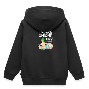 Oignon - Sweat Premium à capuche enfant bio - noir - Dos - AI Model Kid Male (0cm)