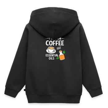 Huile essentielle - Sweat Premium à capuche enfant bio - noir - Dos - AI Model Kid Male (0cm)