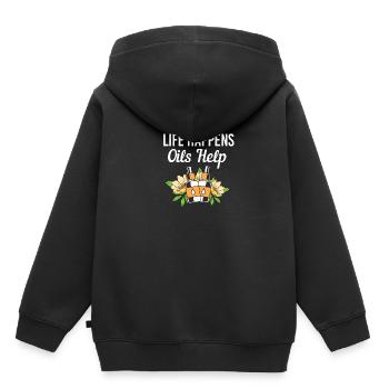 Huile essentielle - Sweat Premium à capuche enfant bio - noir - Dos - AI Model Kid Male (0cm)