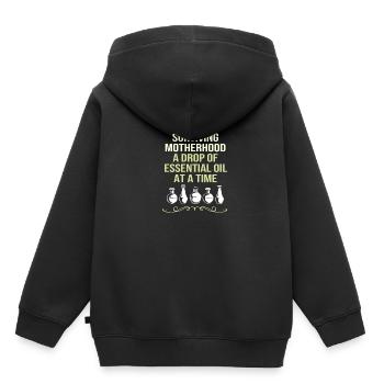 Huile essentielle - Sweat Premium à capuche enfant bio - noir - Dos - AI Model Kid Male (0cm)