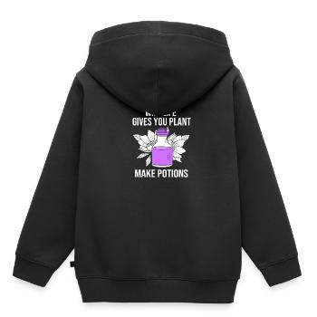 Huile essentielle - Sweat Premium à capuche enfant bio - noir - Dos - AI Model Kid Male (0cm)