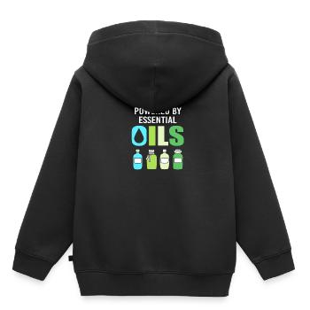Huile essentielle - Sweat Premium à capuche enfant bio - noir - Dos - AI Model Kid Male (0cm)