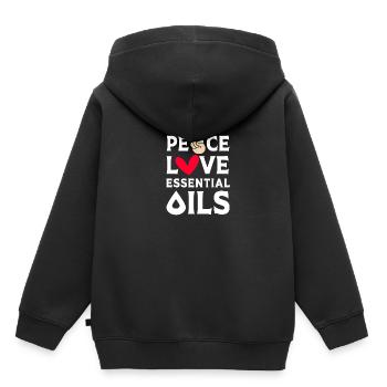 Huile essentielle - Sweat Premium à capuche enfant bio - noir - Dos - AI Model Kid Male (0cm)