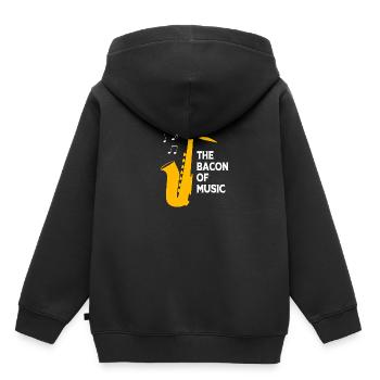 Saxophoniste saxophoniste - Sweat Premium à capuche enfant bio - noir - Dos - AI Model Kid Male (0cm)
