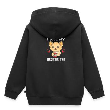Sauvetage des animaux Droits des animaux Refuge pour animaux de sauvetage des animaux - Sweat Premium à capuche enfant bio - noir - Dos - AI Model Kid Male (0cm)