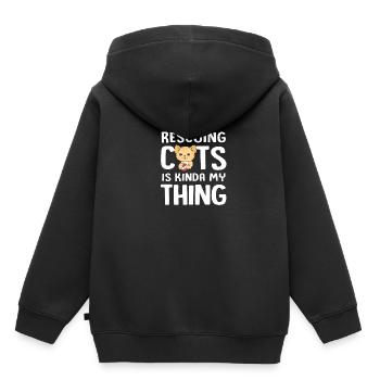 Sauvetage des animaux Droits des animaux Refuge pour animaux de sauvetage des animaux - Sweat Premium à capuche enfant bio - noir - Dos - AI Model Kid Male (0cm)