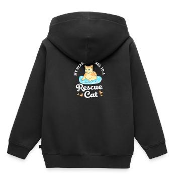 Sauvetage des animaux Droits des animaux Refuge pour animaux de sauvetage des animaux - Sweat Premium à capuche enfant bio - noir - Dos - AI Model Kid Male (0cm)