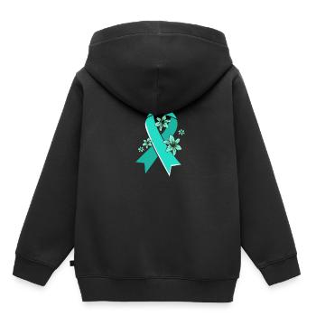 Pcos-Bewusstsein - Kinder Premium Organic Hoodie - Schwarz - Hinten - AI Model Kid Male (0cm)