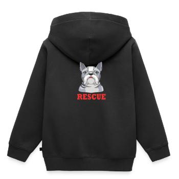 Sauvetage canin Droits des animaux Refuge pour animaux de sauvetage des animaux - Sweat Premium à capuche enfant bio - noir - Dos - AI Model Kid Male (0cm)