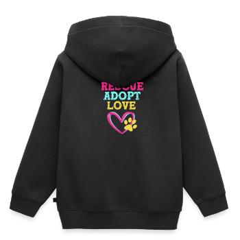 Hund Rettung Tierrechte Tierrettung Tierheim - Kinder Premium Organic Hoodie - Schwarz - Hinten - AI Model Kid Male (0cm)