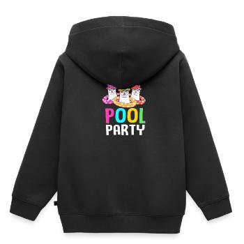 Pool Party - Kinder Premium Organic Hoodie - Schwarz - Hinten - AI Model Kid Male (0cm)