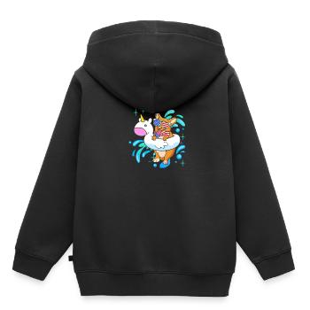 Pool Party - Kinder Premium Organic Hoodie - Schwarz - Hinten - AI Model Kid Male (0cm)