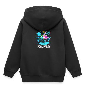 Pool Party - Kinder Premium Organic Hoodie - Schwarz - Hinten - AI Model Kid Male (0cm)