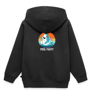Pool Party - Kinder Premium Organic Hoodie - Schwarz - Hinten - AI Model Kid Male (0cm)