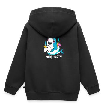 Pool Party - Kinder Premium Organic Hoodie - Schwarz - Hinten - AI Model Kid Male (0cm)