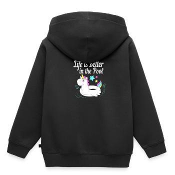 Pool Party - Kinder Premium Organic Hoodie - Schwarz - Hinten - AI Model Kid Male (0cm)