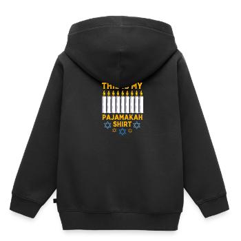 Hanoucca - Sweat Premium à capuche enfant bio - noir - Dos - AI Model Kid Male (0cm)