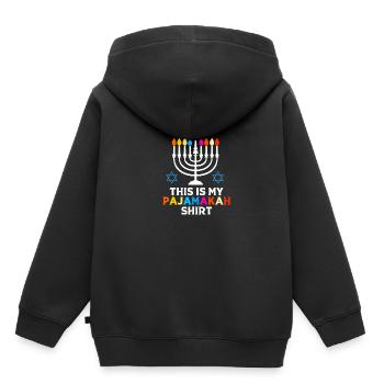 Hanoucca - Sweat Premium à capuche enfant bio - noir - Dos - AI Model Kid Male (0cm)