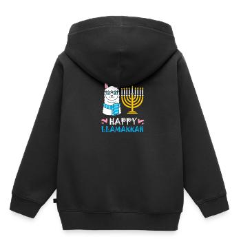 Hanoucca - Sweat Premium à capuche enfant bio - noir - Dos - AI Model Kid Male (0cm)