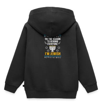 Hanoucca - Sweat Premium à capuche enfant bio - noir - Dos - AI Model Kid Male (0cm)