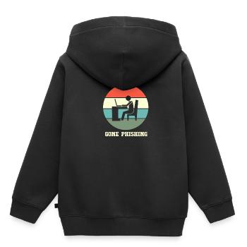 Cyber programmeur cybersécurité Hacker - Sweat Premium à capuche enfant bio - noir - Dos - AI Model Kid Male (0cm)