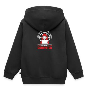 Cyber programmeur cybersécurité Hacker - Sweat Premium à capuche enfant bio - noir - Dos - AI Model Kid Male (0cm)
