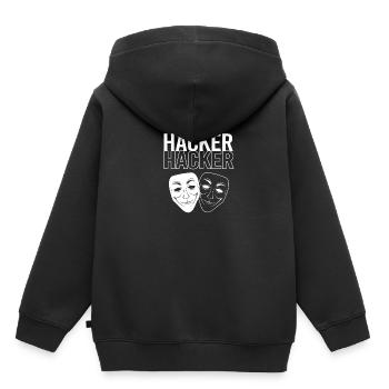 Cyber programmeur cybersécurité Hacker - Sweat Premium à capuche enfant bio - noir - Dos - AI Model Kid Male (0cm)