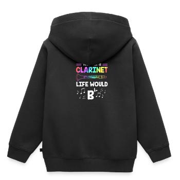 Clarinette - Sweat Premium à capuche enfant bio - noir - Dos - AI Model Kid Male (0cm)