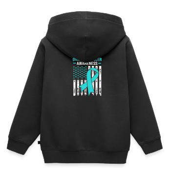 Eierstockkrebs Krebs-Überlebender Krebs - Kinder Premium Organic Hoodie - Schwarz - Hinten - AI Model Kid Male (0cm)