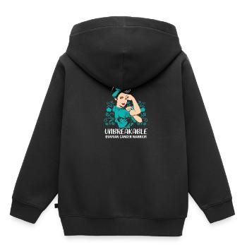 Eierstockkrebs Krebs-Überlebender Krebs - Kinder Premium Organic Hoodie - Schwarz - Hinten - AI Model Kid Male (0cm)
