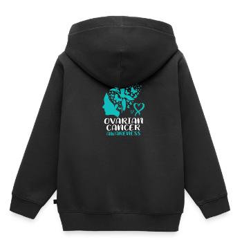 Eierstockkrebs Krebs-Überlebender Krebs - Kinder Premium Organic Hoodie - Schwarz - Hinten - AI Model Kid Male (0cm)