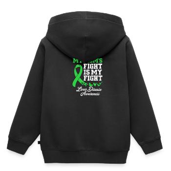 Maladie du foie - Sweat Premium à capuche enfant bio - noir - Dos - AI Model Kid Male (0cm)