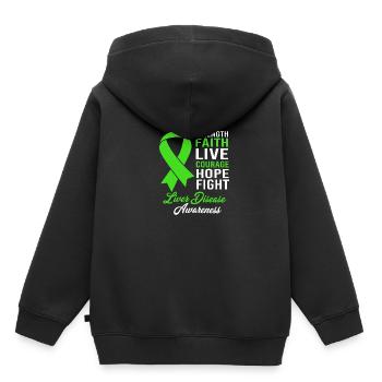 Maladie du foie - Sweat Premium à capuche enfant bio - noir - Dos - AI Model Kid Male (0cm)