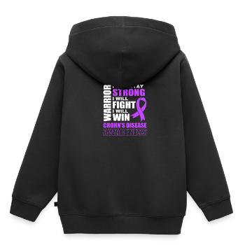 Maladie de Crohn - Sweat Premium à capuche enfant bio - noir - Dos - AI Model Kid Male (0cm)