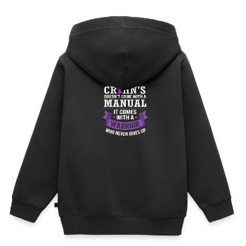 Maladie de Crohn - Sweat Premium à capuche enfant bio - noir - Dos - AI Model Kid Male (0cm)