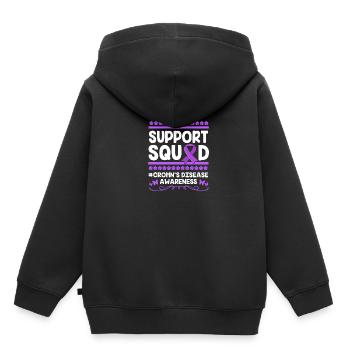 Maladie de Crohn - Sweat Premium à capuche enfant bio - noir - Dos - AI Model Kid Male (0cm)