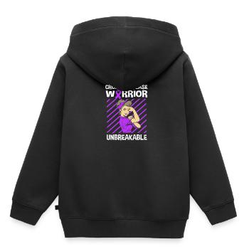 Maladie de Crohn - Sweat Premium à capuche enfant bio - noir - Dos - AI Model Kid Male (0cm)