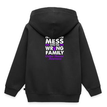 Maladie de Crohn - Sweat Premium à capuche enfant bio - noir - Dos - AI Model Kid Male (0cm)