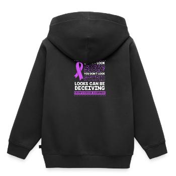 Maladie de Crohn - Sweat Premium à capuche enfant bio - noir - Dos - AI Model Kid Male (0cm)