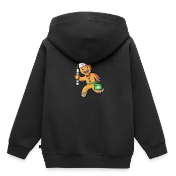 bonhomme en pain d’épice Coeur en pain d’épice Snacking en pain d’épice - Sweat Premium à capuche enfant bio - noir - Dos - AI Model Kid Male (0cm)