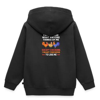 Poulet Volaille - Sweat Premium à capuche enfant bio - noir - Dos - AI Model Kid Male (0cm)