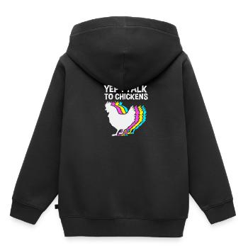 Poulet Volaille - Sweat Premium à capuche enfant bio - noir - Dos - AI Model Kid Male (0cm)