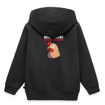 Poulet Volaille - Sweat Premium à capuche enfant bio - noir - Dos - AI Model Kid Male (0cm)