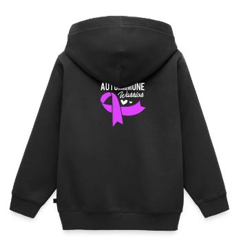 Maladie auto-immune - Sweat Premium à capuche enfant bio - noir - Dos - AI Model Kid Male (0cm)