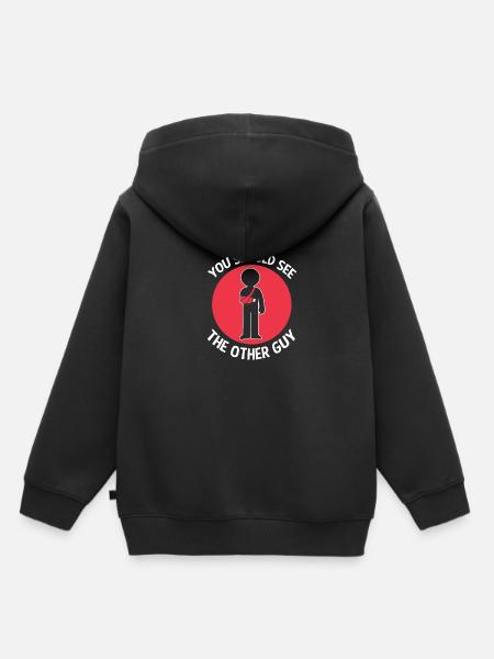 Gebrochener Arm Knochen Knochenbruch - Kinder Premium Organic Hoodie - Schwarz